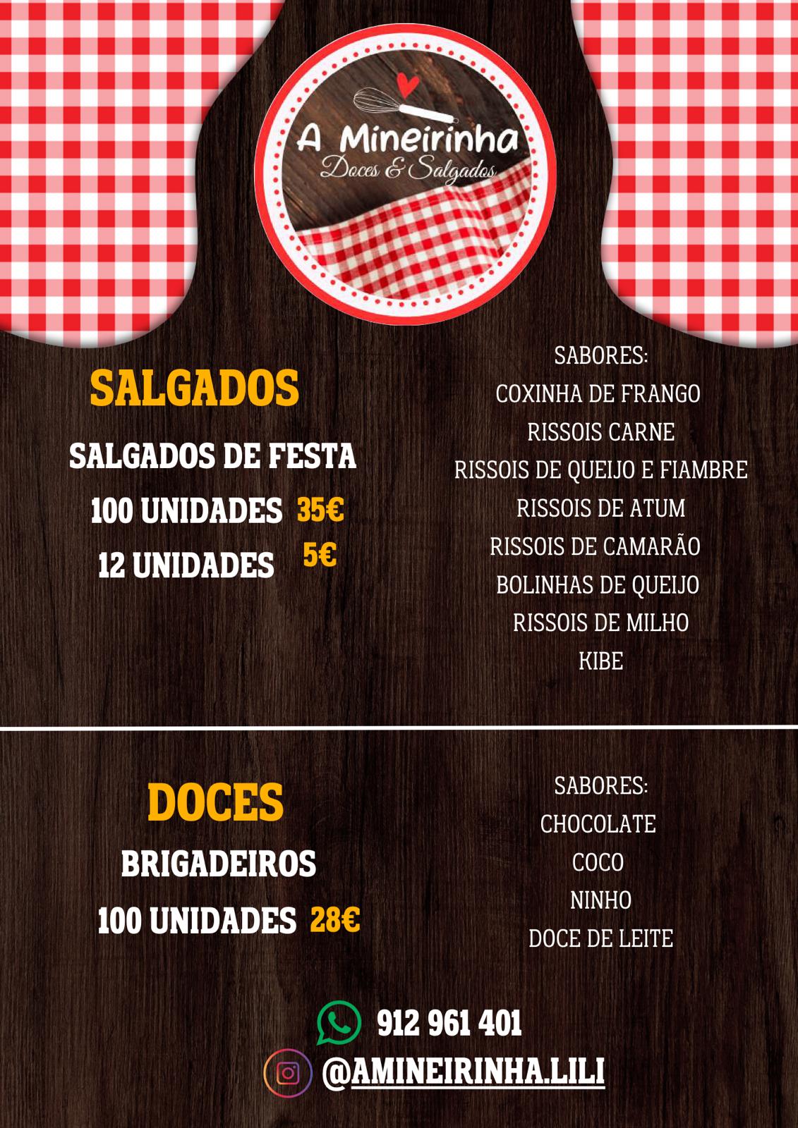 Cardápio Lili Mineirinha